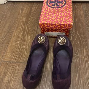 Tory Burch Caroline Madras Flats - Violet 8